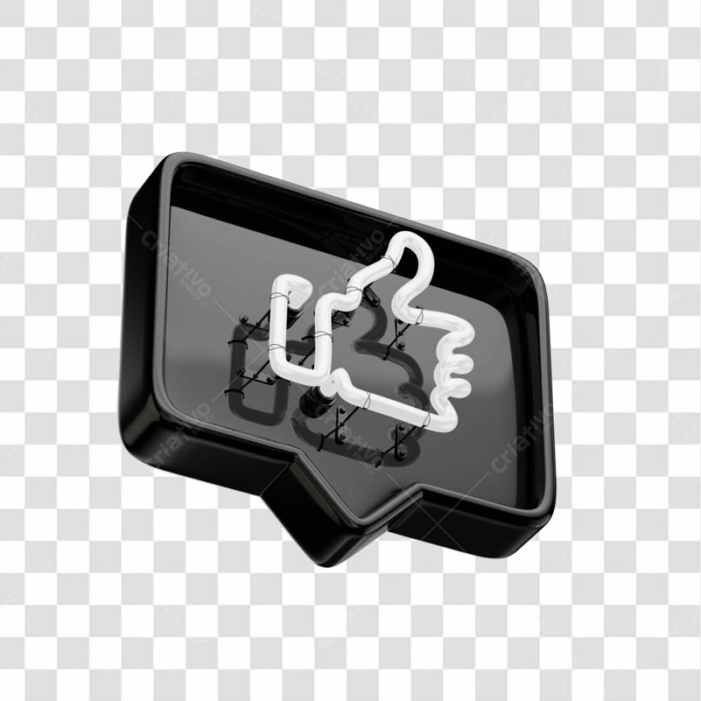 Icone 3D   Curtida   Like   Preto (3)