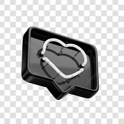Icone 3D   Curtida   Like   Preto (4)