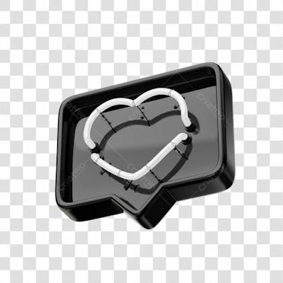 Icone 3D   Curtida   Like   Preto (5)