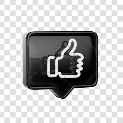 Icone 3D   Curtida   Like   Preto (11)