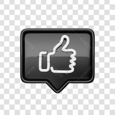Icone 3D   Curtida   Like   Preto (12)