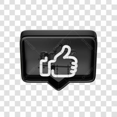 Icone 3D   Curtida   Like   Preto (13)