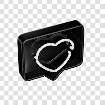 Icone 3D   Curtida   Like   Preto (15)