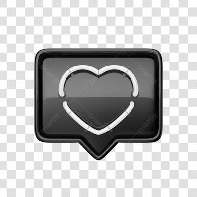 Icone 3D   Curtida   Like   Preto (16)