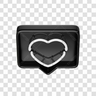Icone 3D   Curtida   Like   Preto (17)