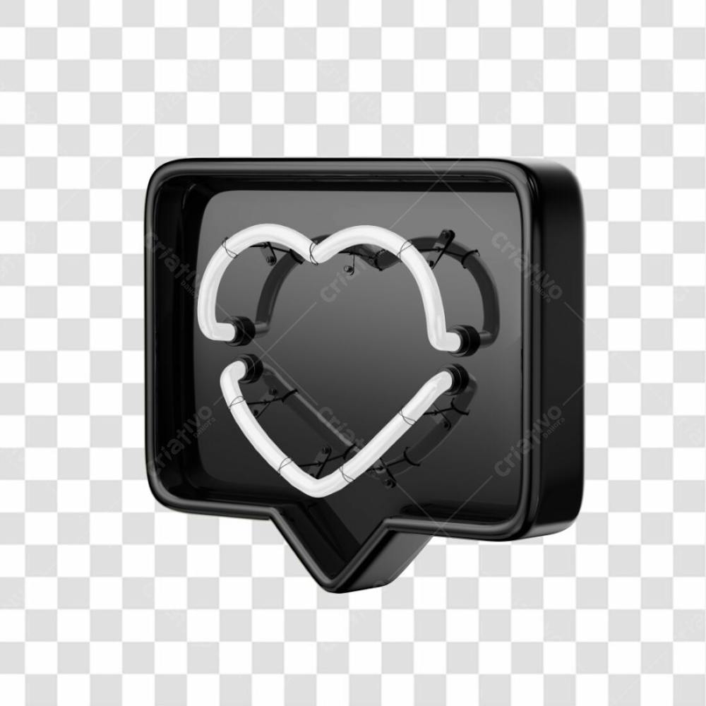 Icone 3D   Curtida   Like   Preto (18)