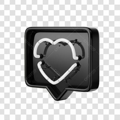 Icone 3D   Curtida   Like   Preto (18)