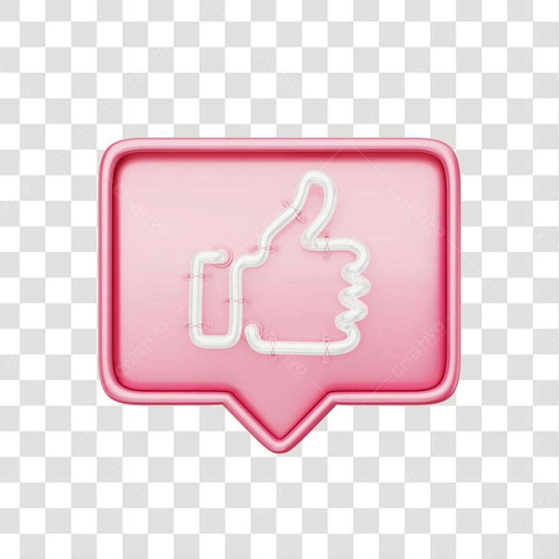 Icone Curtida Rosa Neon PNG com fundo transparente
