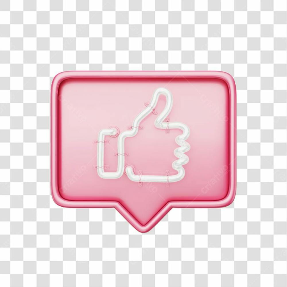 Icone 3D   Curtida   Like   Rosa Bebe (3)