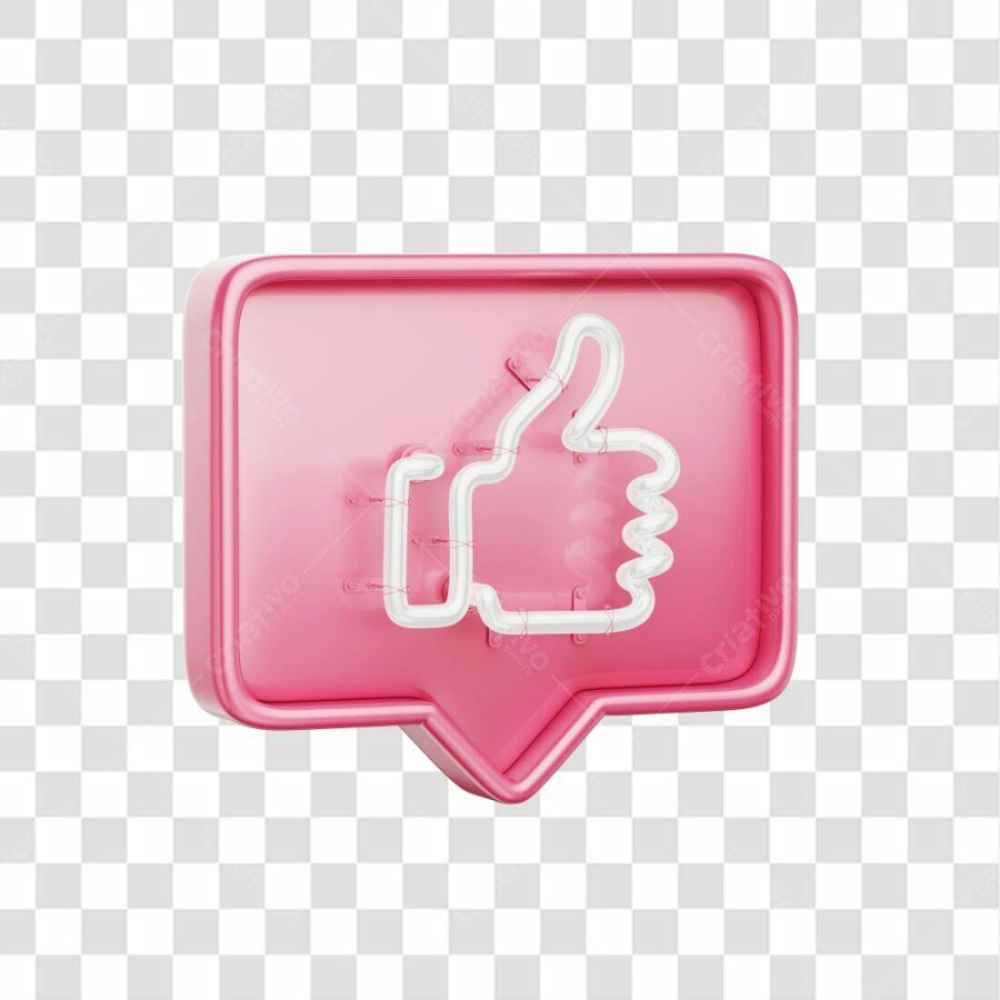 Icone Curtida em Rosa PNG com fundo transparente
