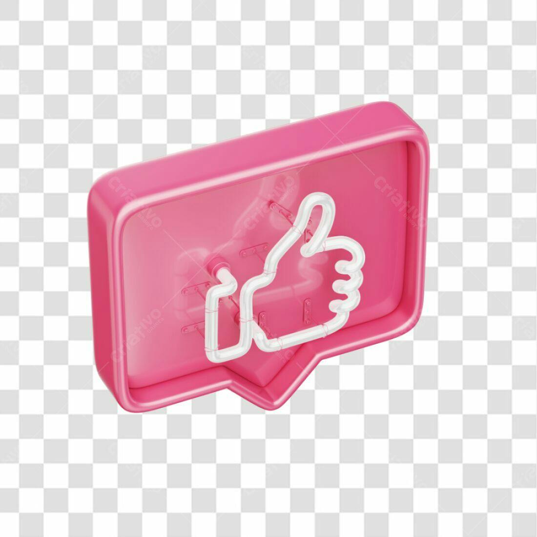Icone Curtida em Balão Rosa PNG com fundo transparente