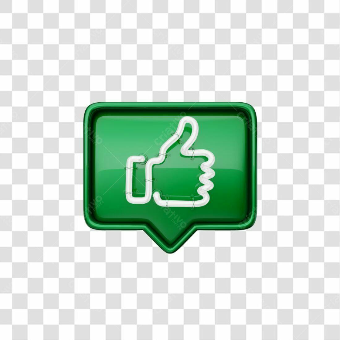 Ícone curtida verde PNG com fundo transparente