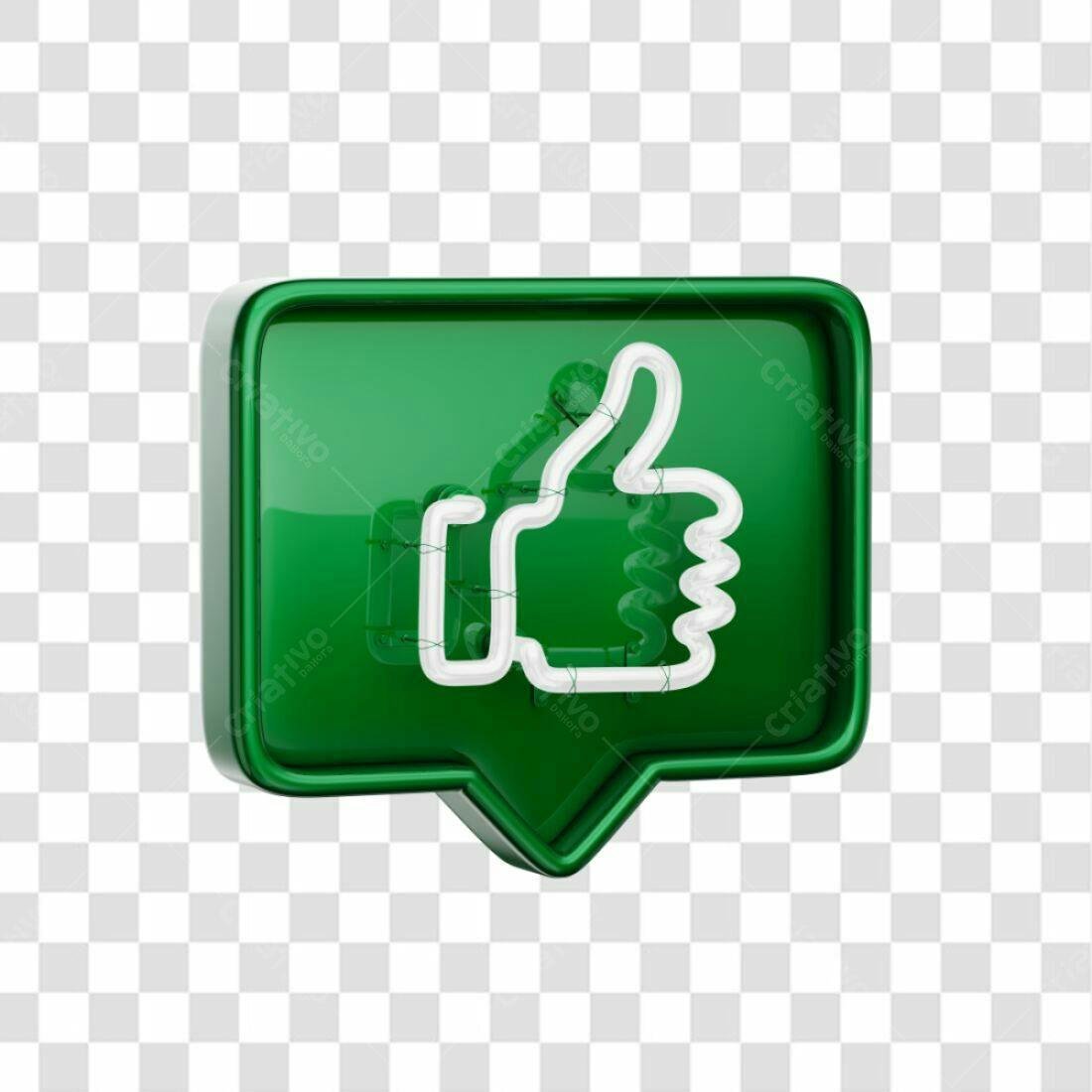 Icone Curtida Verde PNG com fundo transparente