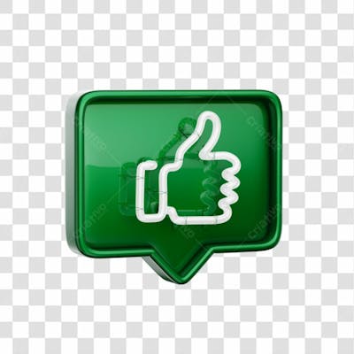 Icone 3D   Curtida   Like   Verde (3)