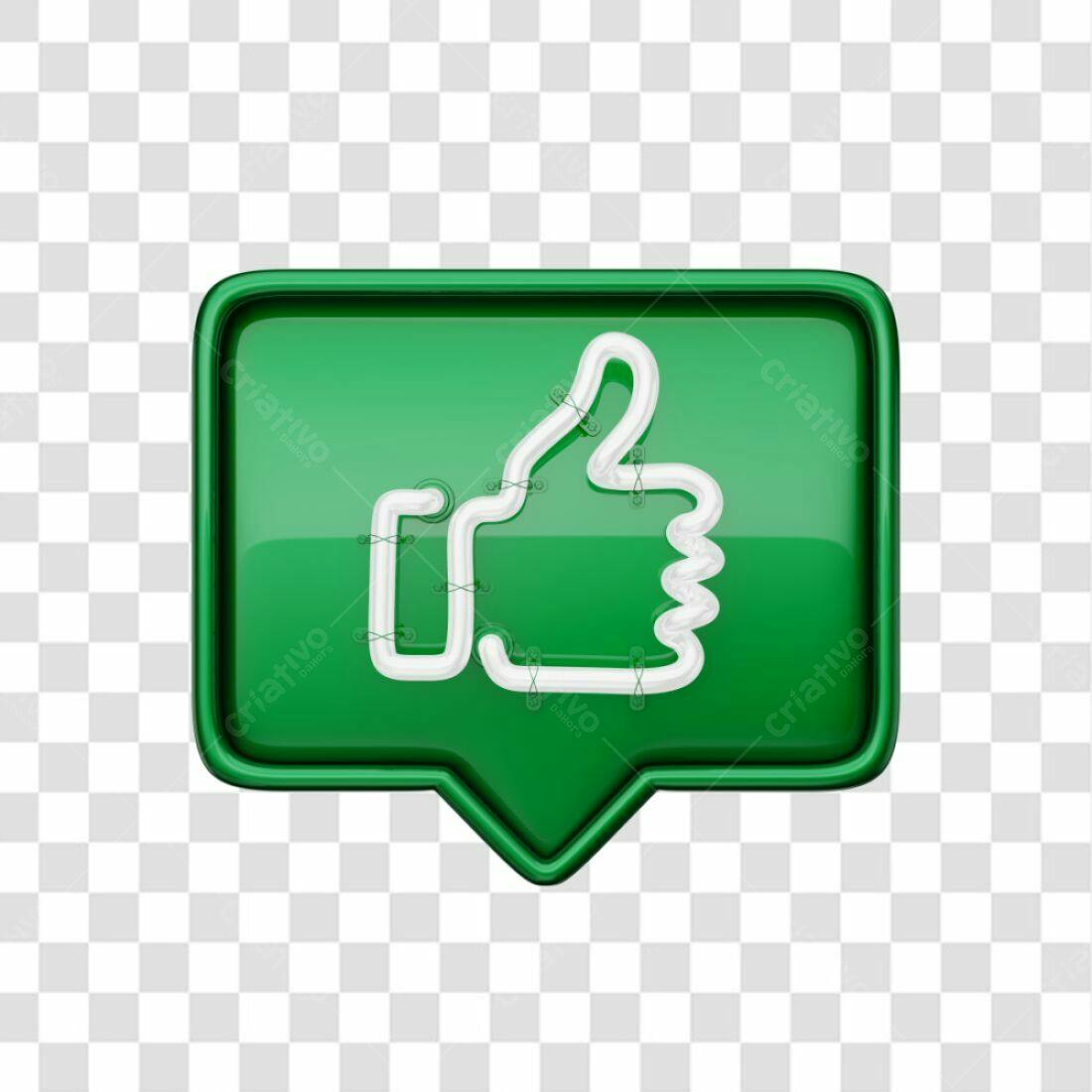 Ícone Curtida Verde PNG com fundo transparente
