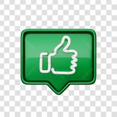 Icone 3D   Curtida   Like   Verde (4)