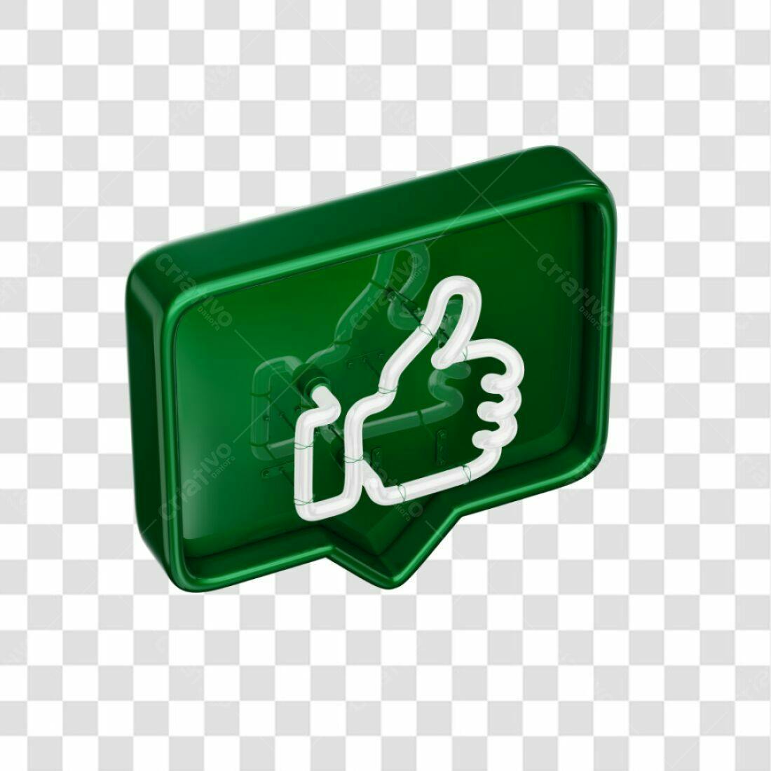 Icone Curtida Verde PNG com fundo transparente