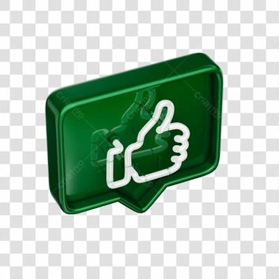 Icone 3D   Curtida   Like   Verde (6)