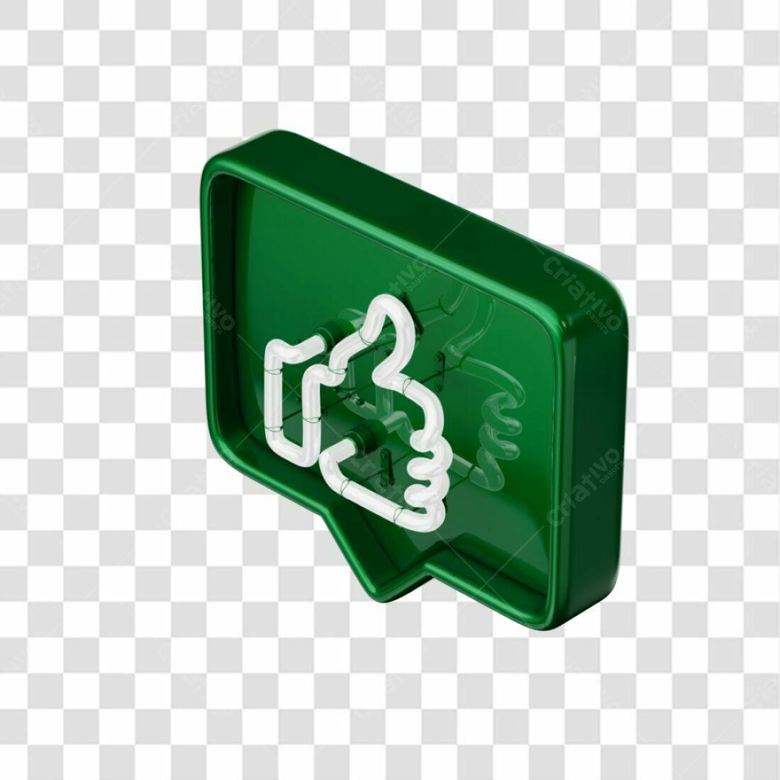 Icone Curtida em Verde PNG com fundo transparente
