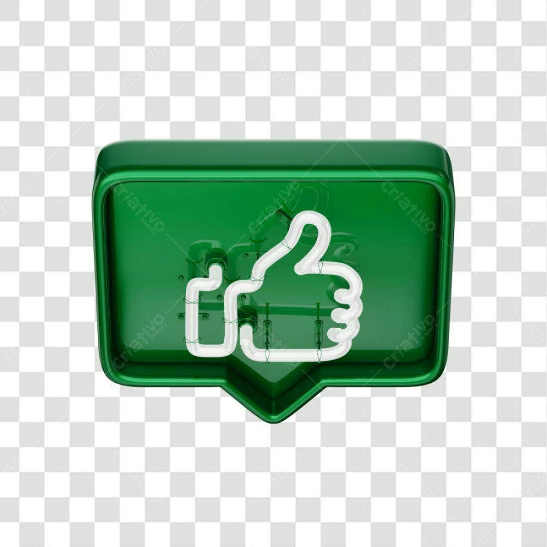 Icone Curtida Verde PNG com fundo transparente