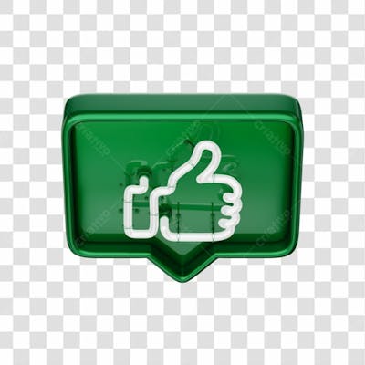 Icone 3D   Curtida   Like   Verde (9)