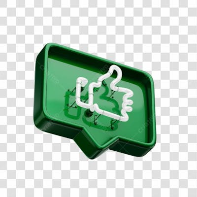 Icone 3D   Curtida   Like   Verde (10)