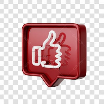Icone 3D   Curtida   Like   Vermelho (2)