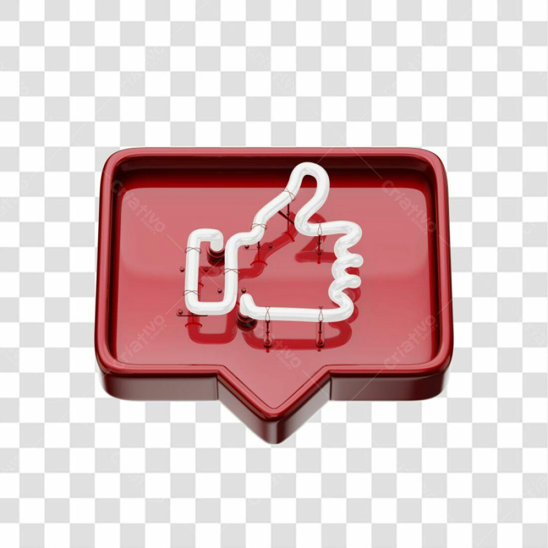 Icone Curtida em Neon PNG com fundo transparente