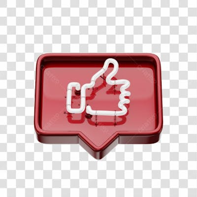 Icone 3D   Curtida   Like   Vermelho (4)