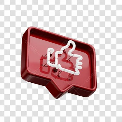 Icone 3D   Curtida   Like   Vermelho (6)
