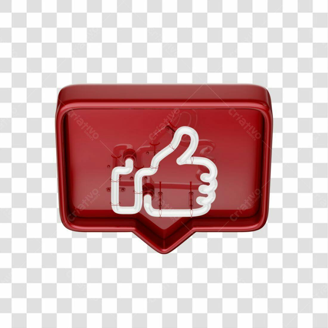 Icone Curtida em Balão Vermelho PNG com fundo transparente
