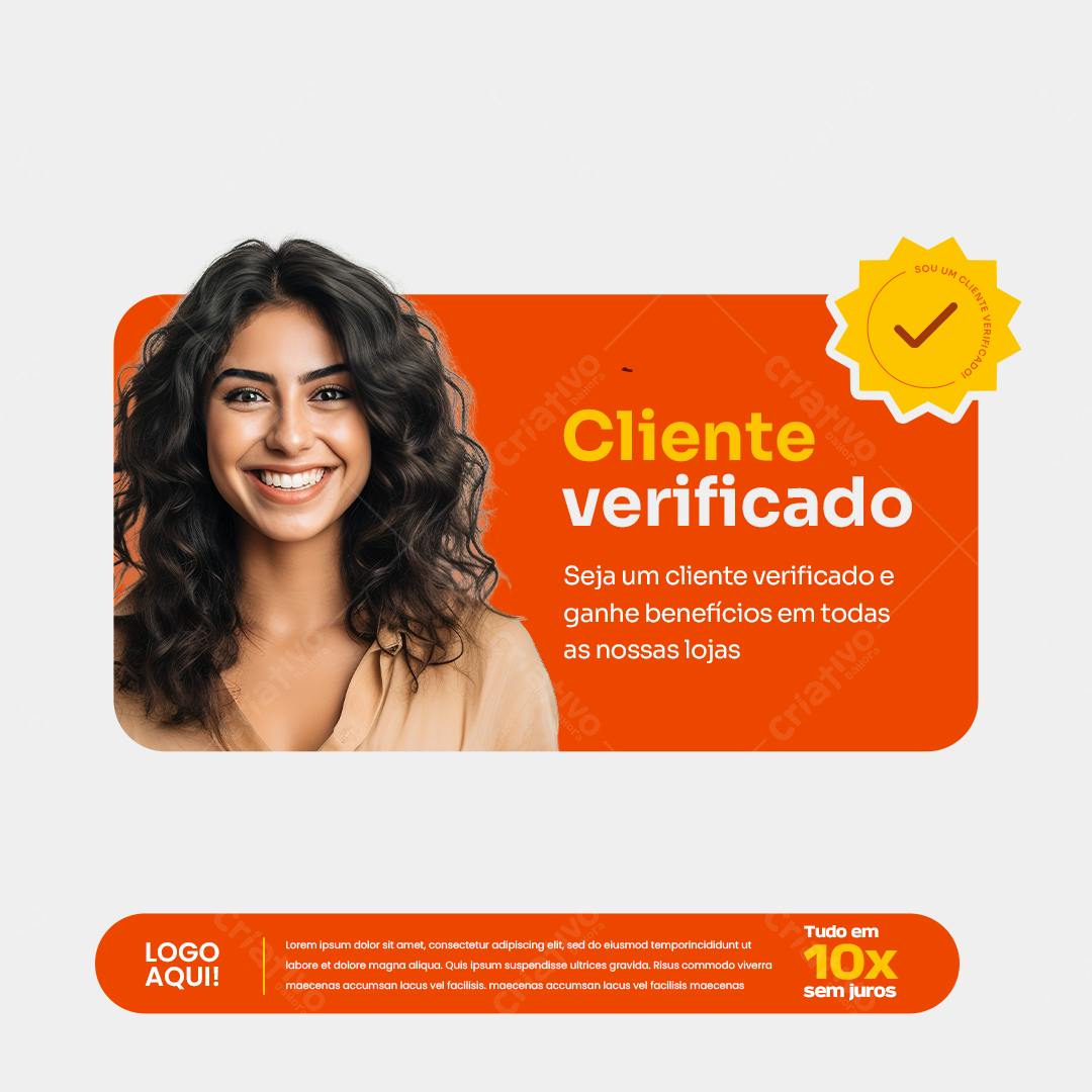 Postagem Cliente Verificado PSD Editável