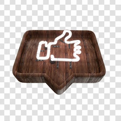 Like De Madeira Do Facebook Com Neon Branco Png Transparente (3)