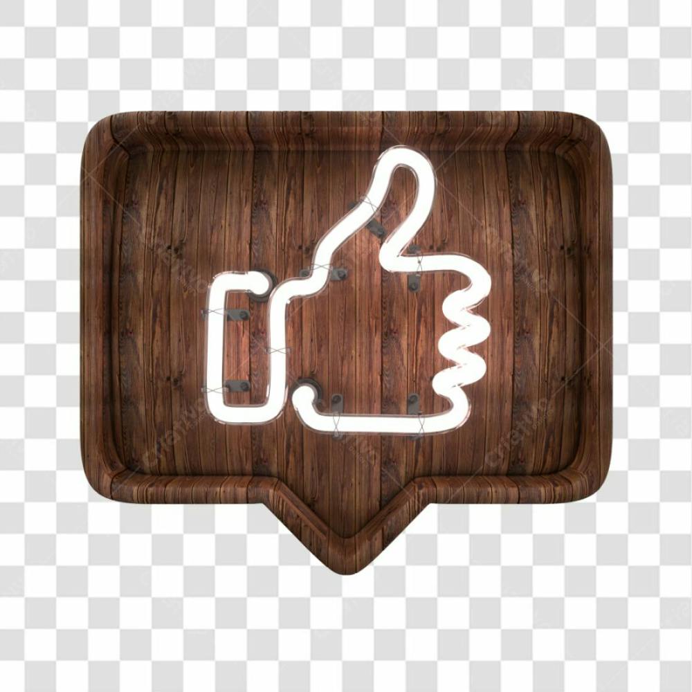 Like De Madeira Do Facebook Com Neon Branco Png Transparente