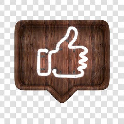 Like De Madeira Do Facebook Com Neon Branco Png Transparente