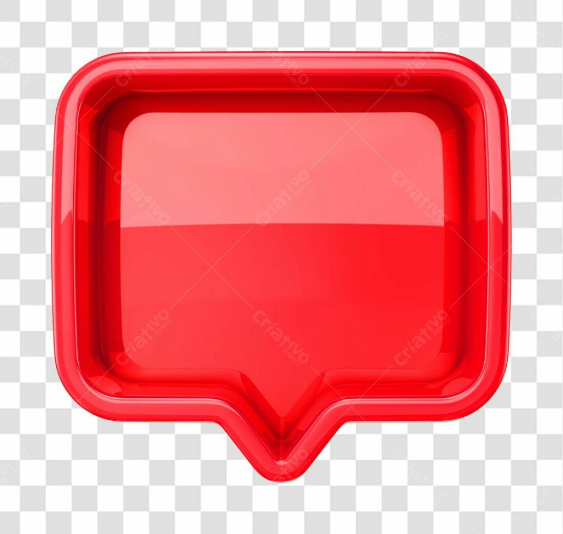 Icone Balão de Fala Vermelho PNG com fundo transparente