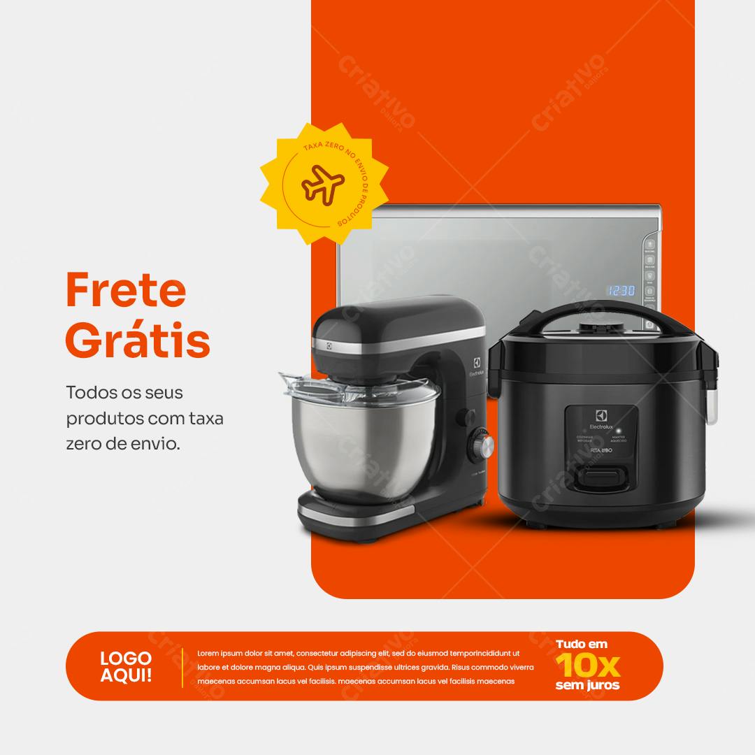 Flyer Frete Grátis Eletrodomésticos PSD Editável