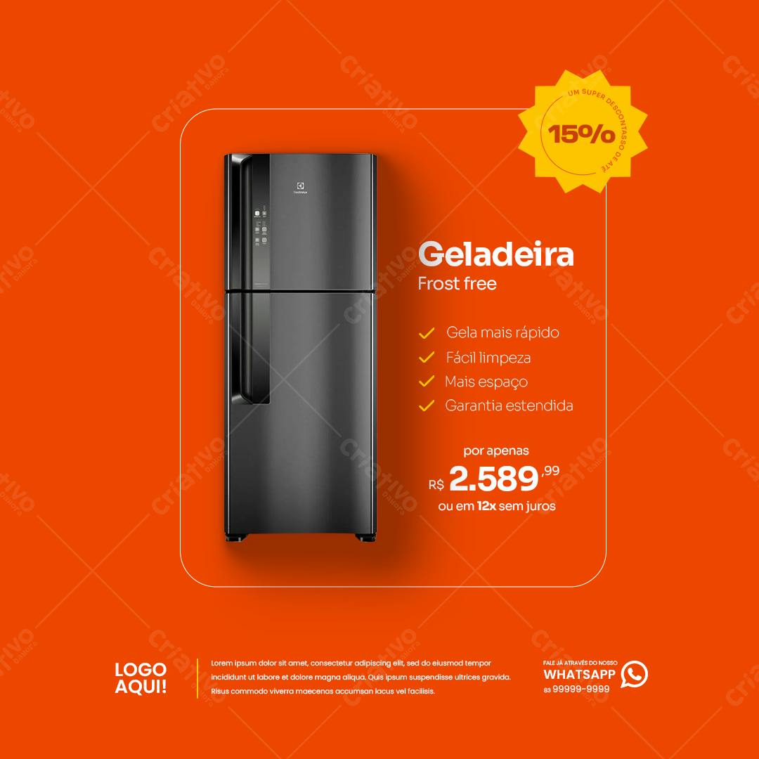 Postagem para Promoção de Geladeira Frost Free PSD Editável