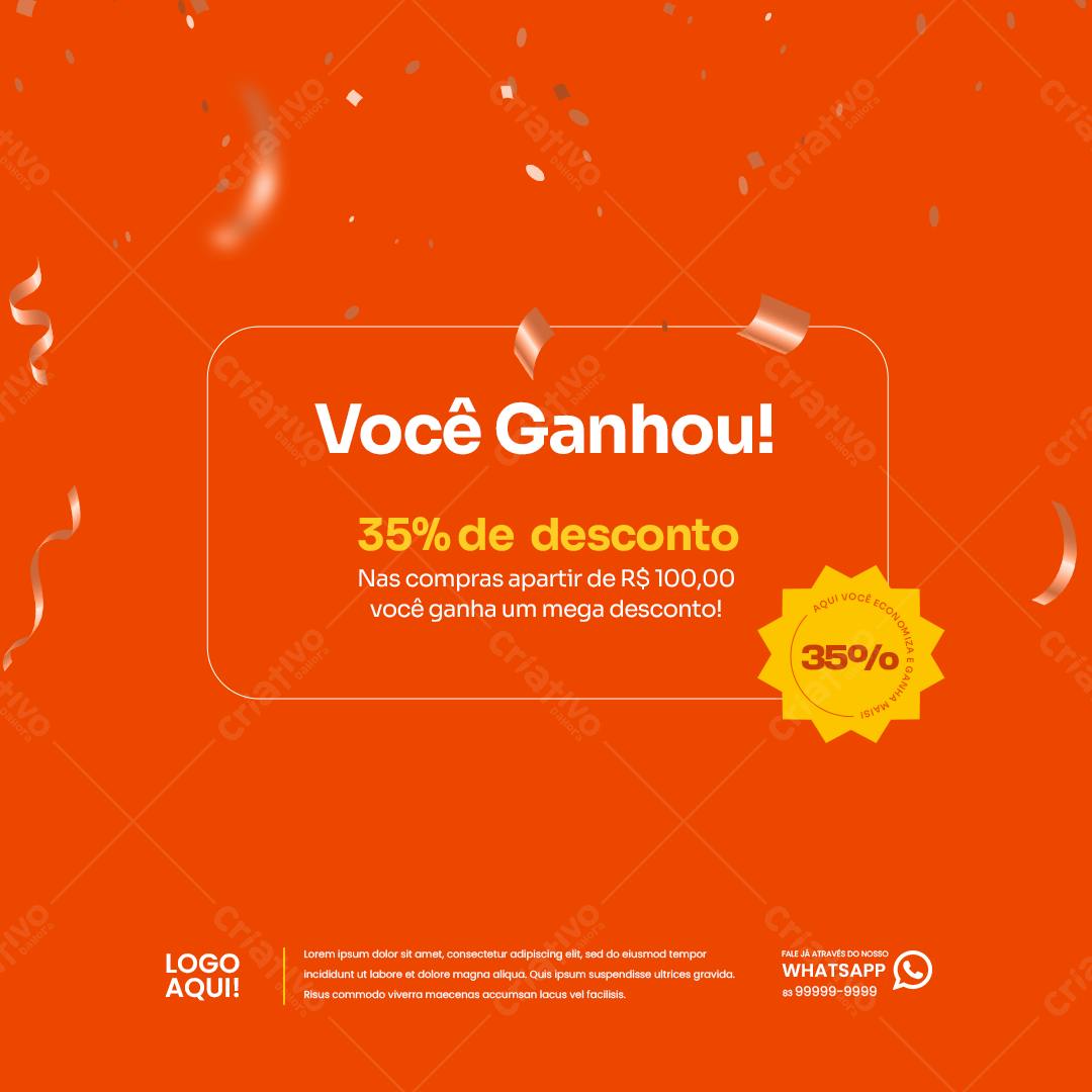 Postagem Instagram Desconto 35% PSD Editável