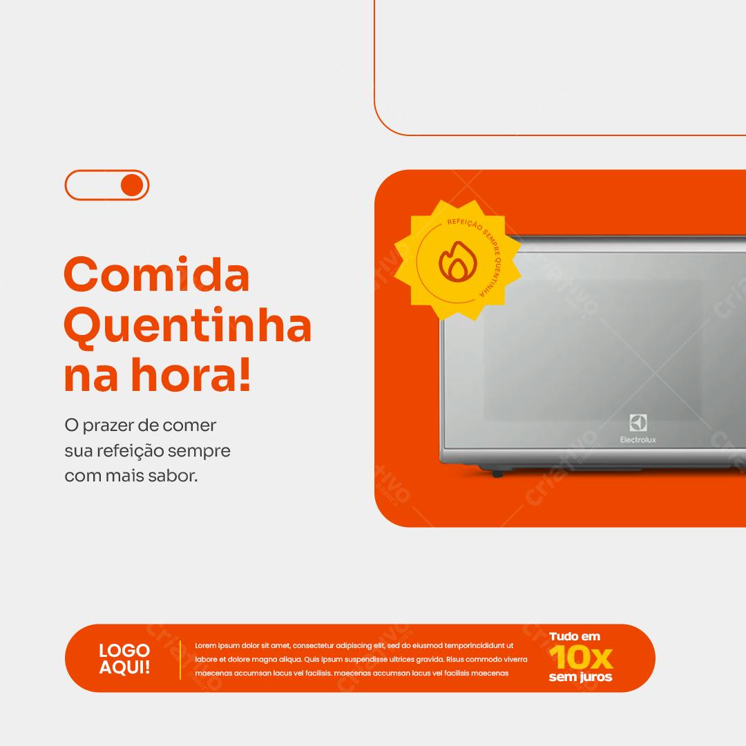 Post para Redes Sociais Micro-ondas PSD Editável