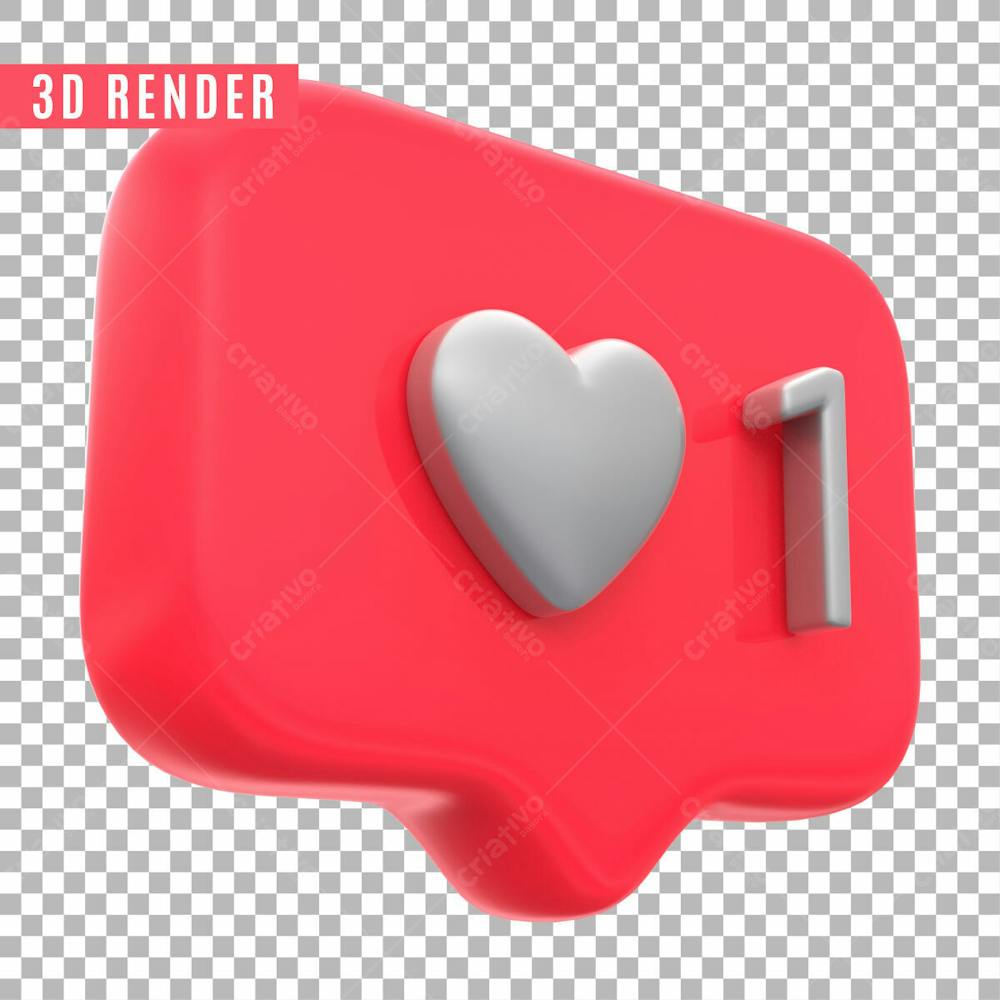 Elemento 3D Like Instagram Para Composicao Psd Sem Fundo (1)