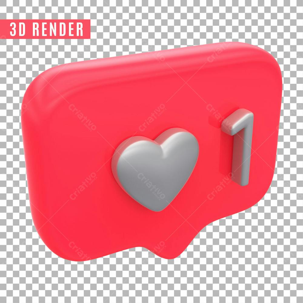 Elemento 3D Like Instagram Para Composicao Psd Sem Fundo (3)
