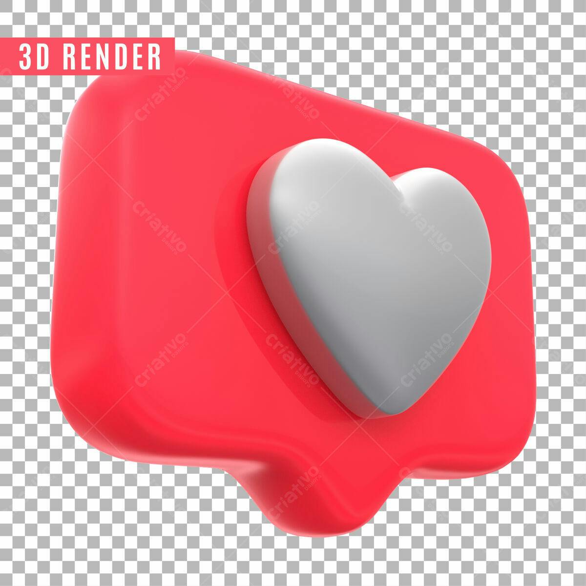 Ícone de Curtida em 3D PSD Editável