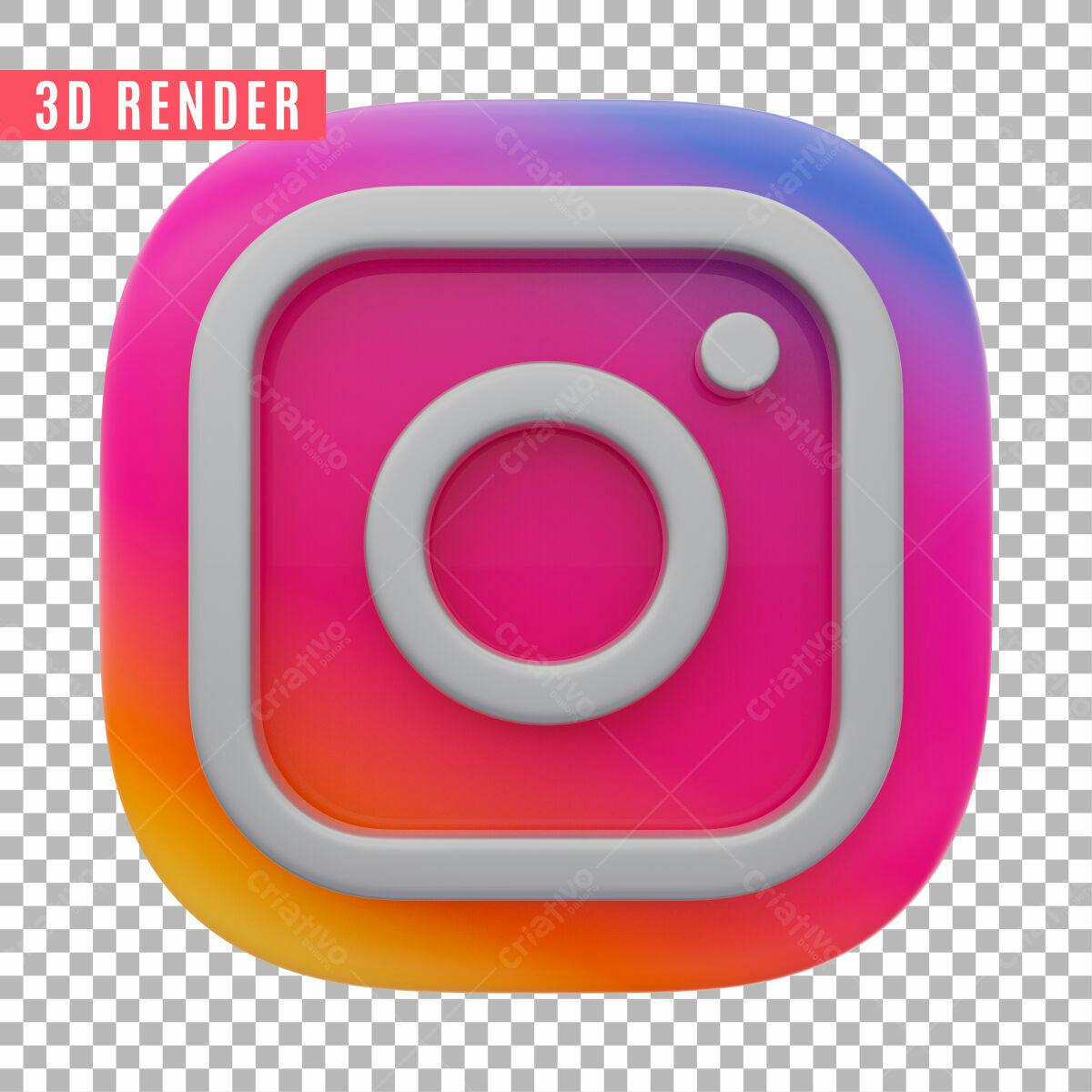 Ícone Instagram 3D PSD Editável