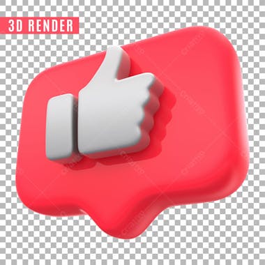 Elemento 3d like para composicao psd sem fundo