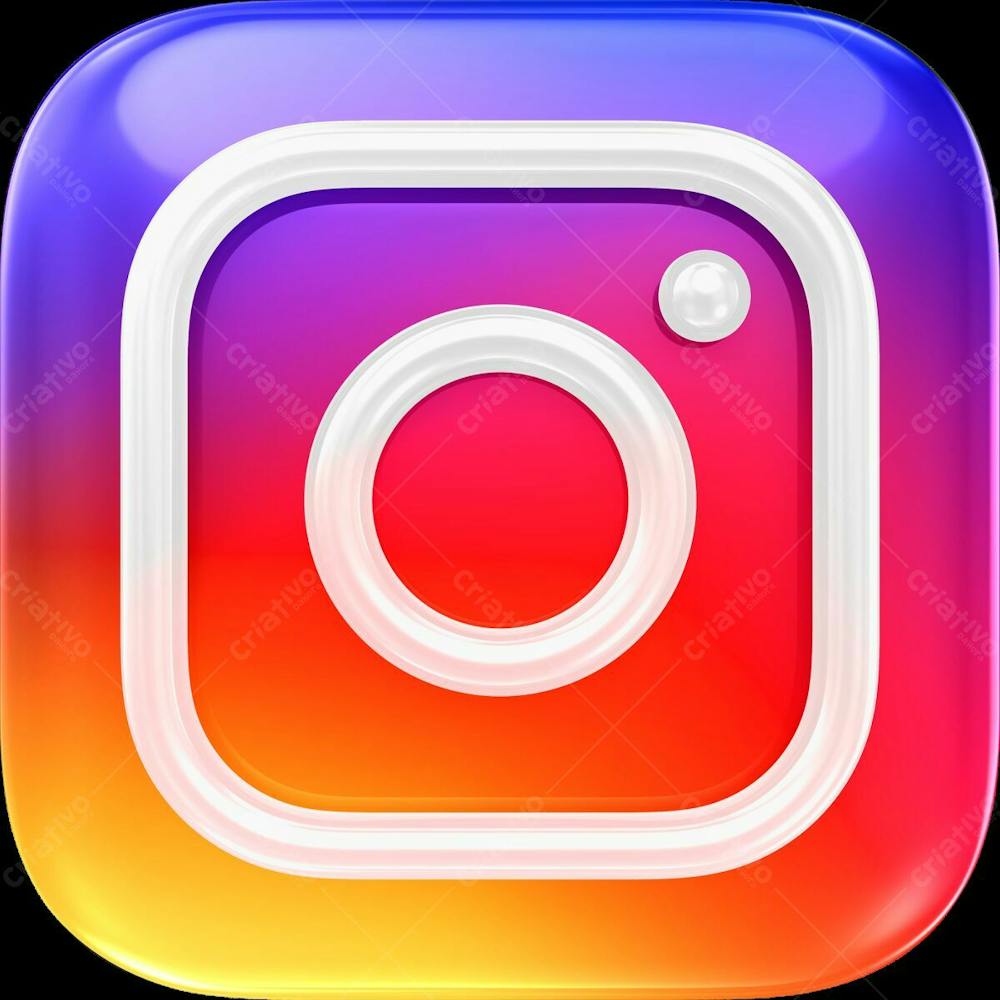 Instagram Icone 3D Elemento Para Composicao Psd  Png Transparente (4)