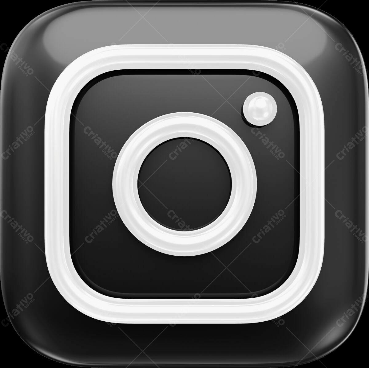 Ícone Instagram Preto e Branco PSD Editável