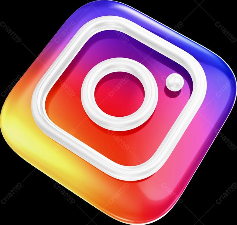 Instagram icone 3d elemento para composicao psd png transparente