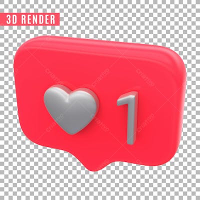 Like Instagram 3D Para Composicao Psd Sem Fundo (1)