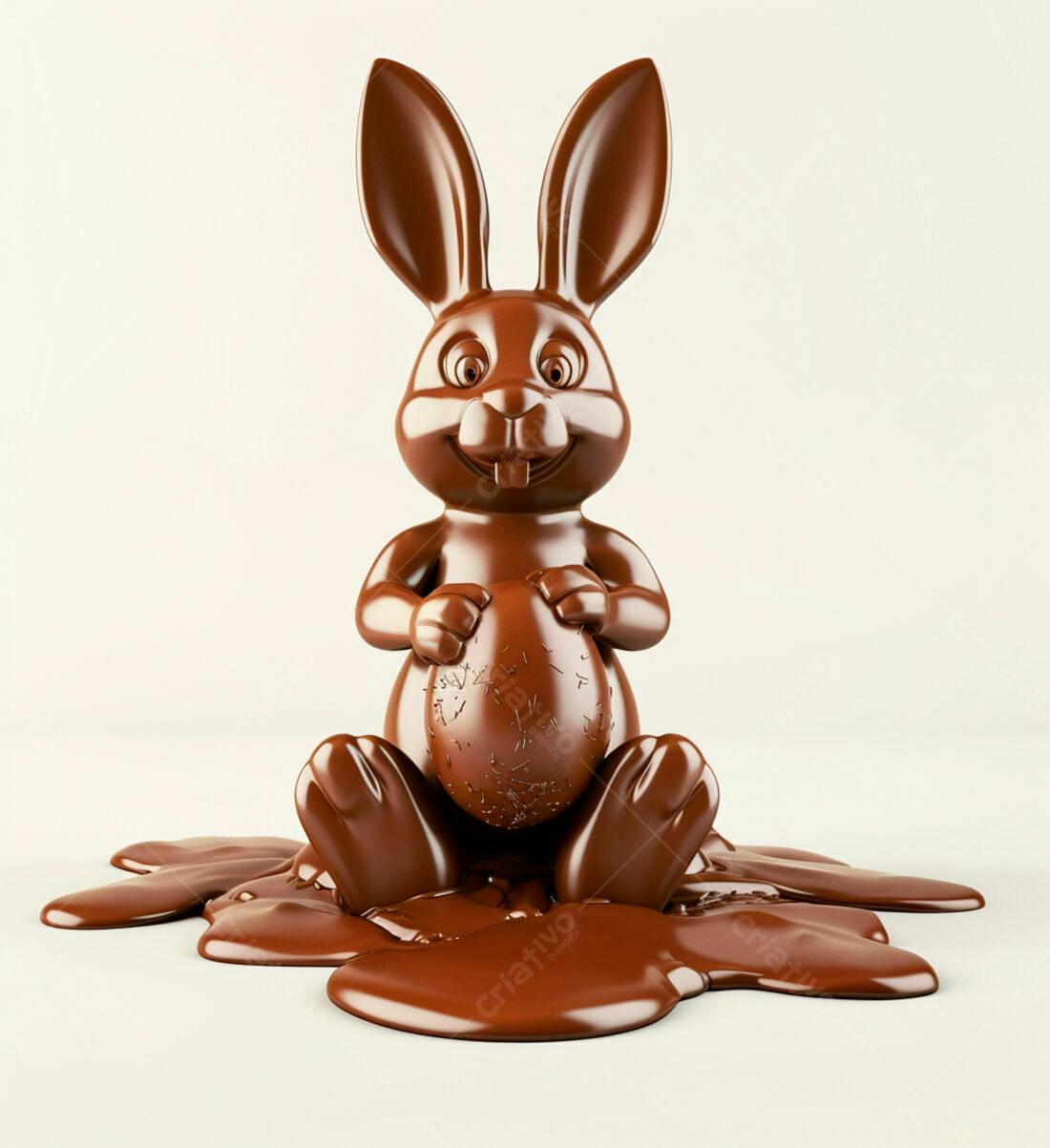 Coelho de chocolate com ovo Páscoa